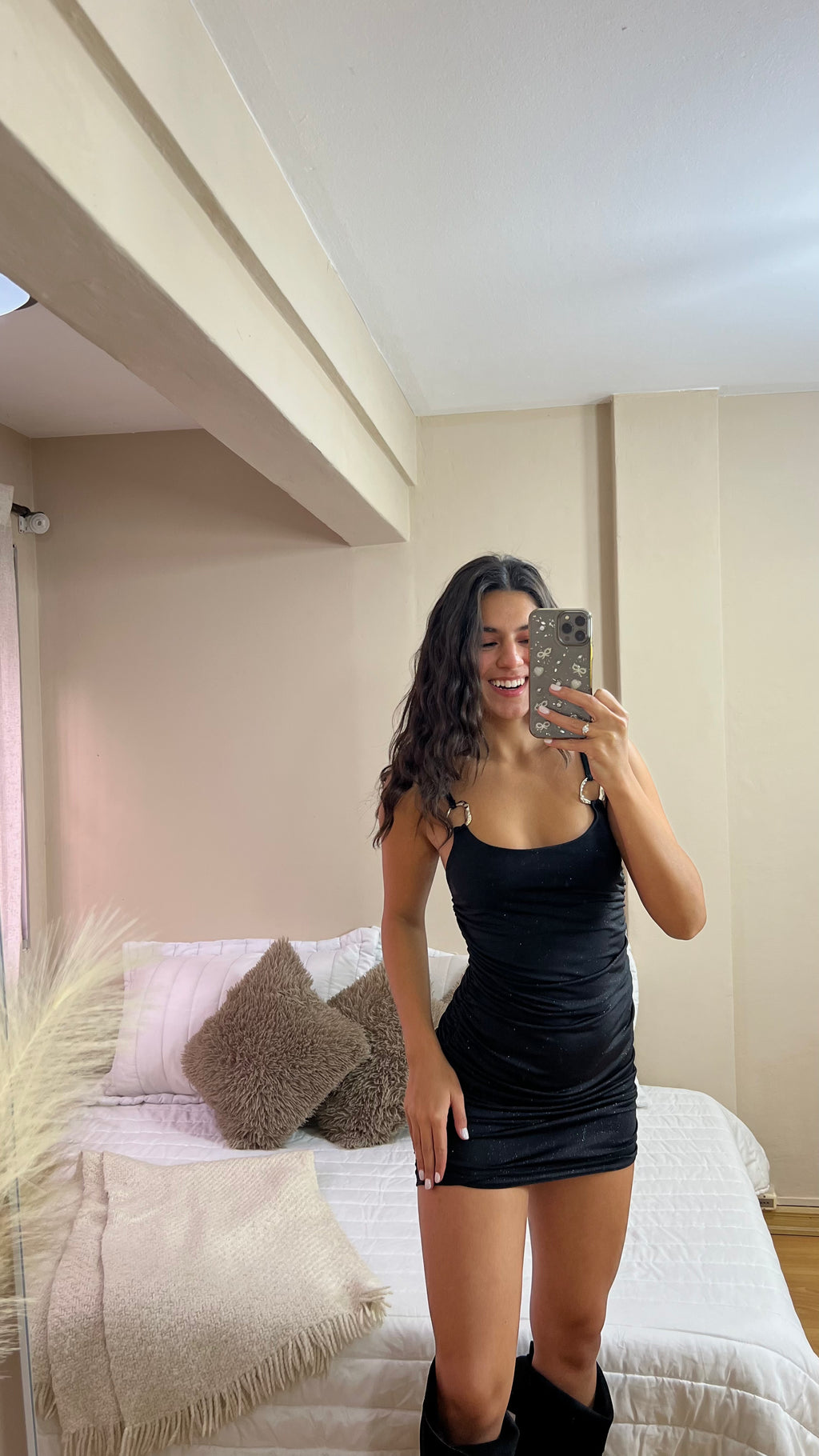 Vestido Glitter con Hebilla